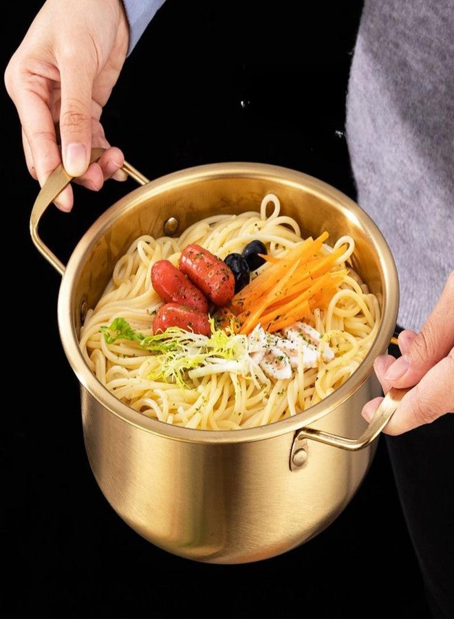 GOVNPJ Korean Ramen Pot With Lid, 2 Pack Korean Noodle Cooker, Korean Pot Stainless Steel Cooking Pot for Soup, Pasta, Dishwasher Safe (7", 7.9") - Image 2
